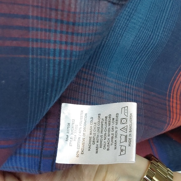 Levi's Plaid Vibrant Color Pearl Snap Pocket Buttondown Western Shirt Sz.XXL - Picture 10 of 10